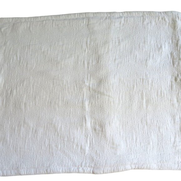Eileen Fisher Matelassé Pillow Sham White Organic Cotton 1 One Standard Size - Picture 9 of 16